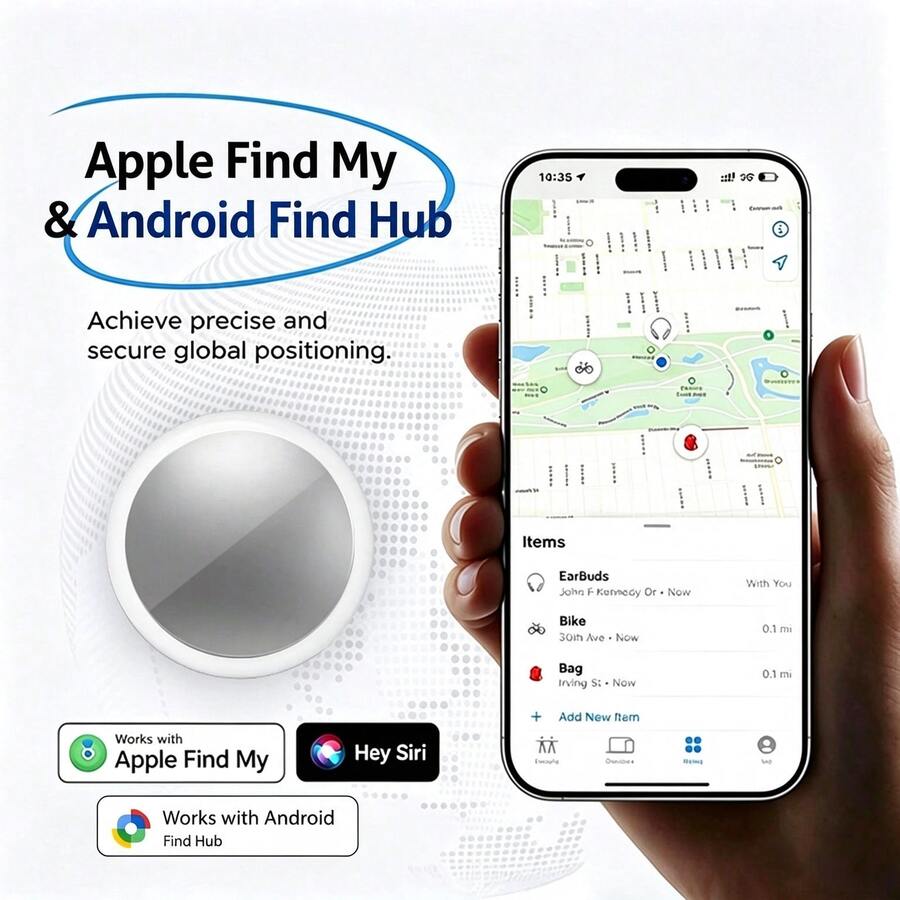 Smart Item Tracker Compatible With IOS Find My, Anti-Lost Locator With Location Sharing, Replaceable Battery And Sound Alert, Waterproof UWB Tracker, Android Silicone Device, Works With Find My, Suitable For Wallet, Keys, Luggage - Multicolor - View 1