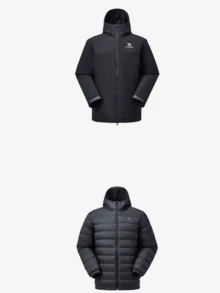 CAMEL CROWN 3-In-1 Waterproof Jacket With Down Liner, Outdoor Winter Coat, Windproof Hooded Shell Jacket, Suitable For Hiking, Camping And Travel - Phantom Black - View 2