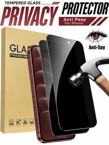 CASECOPS 2 قطعة واقي شاشة زجاج مقسى بتغطية كاملة مضاد للتجسس، متوافق مع iPhone 18 Pro/18 Pro Max/17/17 Air/17 Pro/17 Pro Max/16/16 Plus/16 Pro/16 Pro Max/15/15 Plus/15 Pro/15 Pro Max/14/14 Pro/14 Pro Max/14 Plus/13/13 Pro/13 Pro Max/12/12 Pro/12 Pro Max/11/11 Pro/11 Pro Max، مناسب لأغطية الهاتف والإكسسوارات، هدايا هالوين - قطعتان - مشاهدة 1