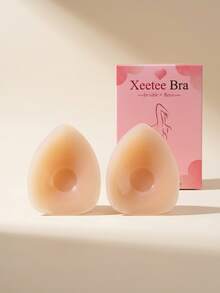 Xeetee Women's Adhesive Silicone Nipple Covers With Flower Nipple Covers, Strapless Backless Sticky Bra, Seamless Reusable Invisible Bra For Dresses - Apricot - View 7