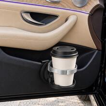 Universal Foldable Car Cup Holder For Door & Seat Back, Clip-On Drink Bottle Holder, Multifunctional Interior Storage Organizer For Water Bottle, Coffee Cup & Phone, Auto Accessories Car Acessesories Travel Essentials - Black - View 6