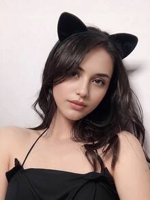 1pc Leopard Cat Ear Headband For Women And Girls, Cute Plush Leopard Animal Ear Hairband, Suitable For Halloween Cosplay, Costume Party, Daily Hair Accessory - Multicolor - View 5