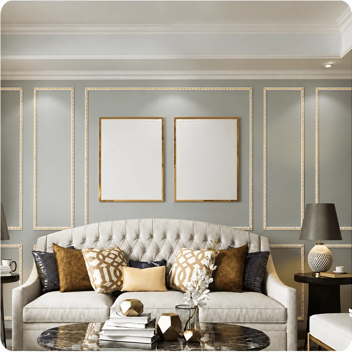 1pc Self-Adhesive Peel And Stick Decorative Trim Line, Flexible Wall Decor Strip, 3D Embossed Decorative Line, Suitable For Tile, Wood Wall Panel, Photo Frame Border, Tassel Edge, Ceiling Wallpaper Decoration Line - 1pc - View 1