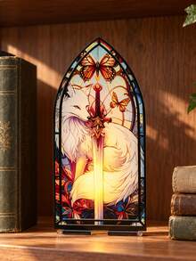 1pc Gothic Arch Butterfly Sword Decorative Plaque, Fantasy Aesthetic Desktop Ornament, Magic Creature Art Sign, Suitable For Bookshelf, Niche, Desk, Home Room, Library, Fireplace Mantel Display, Fantasy Dynamic Decor, Gift For Fantasy Mythical Creature Fans - Style 2 - View 11