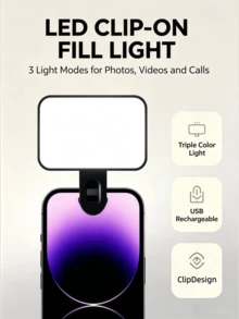 DUONENG Lampu Pengisi LED Jepit Portabel, Cocok untuk Fotografi Aksi, Desain Ringkas, 3 Mode Pencahayaan, Kecerahan dan Sudut yang Dapat Diatur, Antarmuka USB, Cocok untuk Laptop/Ponsel/Tablet/Rapat Zoom/Riasan, Cocok untuk Selfie dan Siaran Langsung, Lampu Portabel - A - View 7