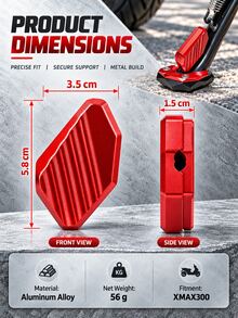Motorcycle Side Stand Extension Pad, CNC Aluminum Alloy Kickstand Base, Wide Contact Surface Anti-Slip Foot Pad, Scooter Parking Support Accessory, Motorcycle Kickstand Base Protector, Outdoor Riding Accessory - A - View 12