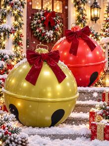 60cm Inflatable Bell Christmas Ball Decoration Balloon, PVC Outdoor Yard Party Decor - A - View 1