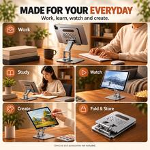 Adjustable Aluminum Alloy Desktop Tablet Stand, Height And Angle Adjustable Foldable Stable Tablet Holder, Universal , Tablet And Phone Stand, Suitable For Online Learning And Video Conferencing - View 7