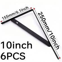 2pcs/6pcs/20pcs Black Triangle Brackets 6"/8"/10"/12" Optional Heavy Duty Metal Shelf Brackets - L-Shaped Brackets For Floating Shelves, Support Corner Brackets For Home And Office - C - View 24