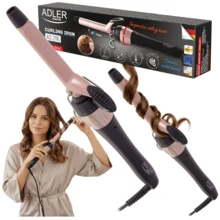 Adler Ceramic Curling Iron 19mm, 4 Temperature Settings 140-200°C, 160W, Auto Shut-Off 60min, Swivel Cord, Cool Tip - EU E Type Plug(220-240V) - View 1