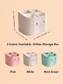 Cute Hollow Cat Multi-Compartment Desktop Organizer, Large Capacity Multi-Section Stationery Storage Holder For Student Desk And Office, Pen Holder For Markers, Stapler, Paper Clips And Small Items Organizer Box - Multicolor - View 10