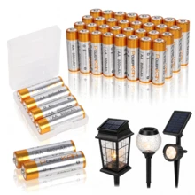POWERKAN AA Rechargeable Batteries, 1.2V Ni-, Rechargeable Up To 1000 Times + 800mAh Per Cell, Suitable For Consumer Electronics, Remote Controls, Alarm Clocks, And Power Supply For Solar-Powered Garden Lights. - View 2