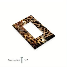 1pc 1Gang/2Gang Leopard Print Acrylic Design Decorative Light Switch Panel, Modern Art Print, Suitable For Bathroom Or Living Room Decor - C - View 2