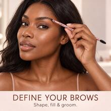 Multi-Functional All-Aluminum Metal Handle Two-In-One Telescopic Eyebrow Brush - Spiral Eyebrow Brush - Side-Swept Eyebrow Powder Brush - For On-The-Go Makeup Touch-Ups - Portable - Eyebrow Grooming Makeup Tool - Pink - View 9