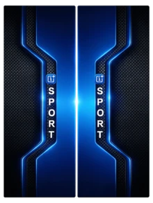 2pcs/Set Stiker Motif Olahraga untuk Trim Pilar A Mobil, Aksesoris Interior Mobil - biru - View 5