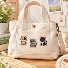 28pcs Adorable Kitty Embroidery Iron-On Patches Set, Assorted Cartoon Cat Designs Fabric Patches For DIY Craft And Cat Lover Gift - Multicolor - View 6