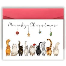 1pc Cute Cat Back View Christmas Greeting Card, Festive Xmas Card For Special Dad, Warm Sentiment Holiday Card, Christmas Gift For Father, Family Xmas Celebration Card - One Size Fits All - View 3