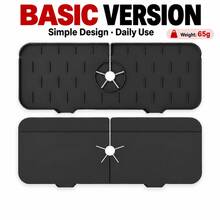 1pc Silicone Faucet Splash Guard Pad, Kitchen And Bathroom Sink Drying Mat, Foldable Sink Splash Guard, Anti-Splash Silicone Faucet Pad, Prevent Water Accumulation - Draining Mat - View 14