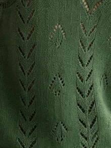 Korean Style Minimalist Solid Color Hollow Knit Camisole Top, Loose Fit Wavy Hem, Casual Commute Versatile Pullover Sweater Vest For Women - Green - View 7