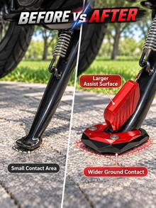 Motorcycle Side Stand Extension Pad, CNC Aluminum Alloy Kickstand Base, Wide Contact Surface Anti-Slip Foot Pad, Scooter Parking Support Accessory, Motorcycle Kickstand Base Protector, Outdoor Riding Accessory - A - View 6