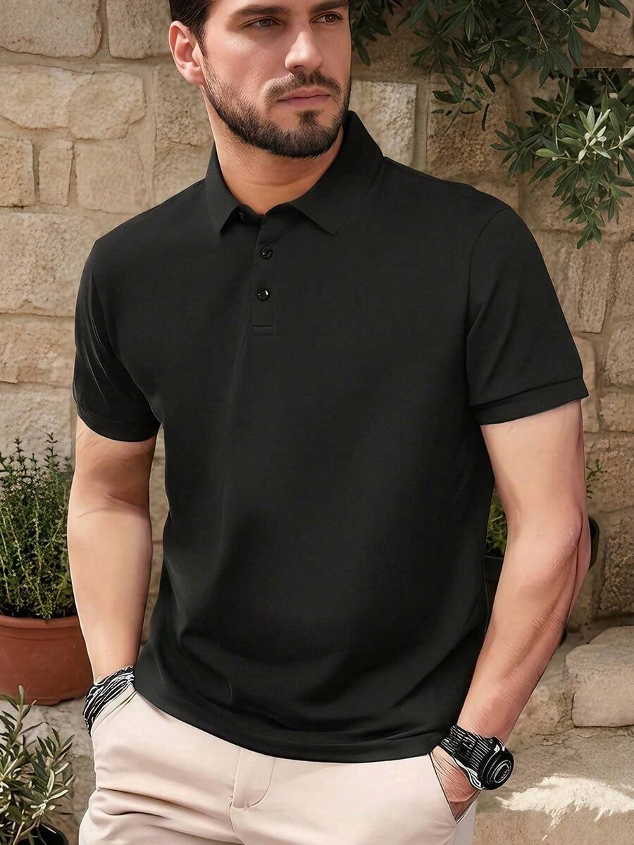 ALTZTAR 男士纯色休闲通勤 Polo 衫