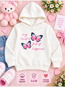 Tween Girls Sweatshirts - Butterfly Vanilla - View 1