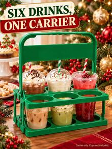 Collapsible Beverage Beer Basket Portable Beer Carrier Rack Capacity Of 6 Bottles, Coffee Milk Tea Portable Storage Basket, Suitable For Daily Use And Party Supplies, Beer Festival Essential - Multicolor - View 10
