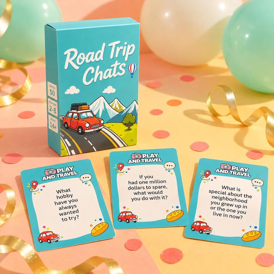 Road Trip Card Game, Designed For Road Trips, Family Gatherings, Camping Picnics, Friends Parties, Multi-Player Board Game, Family Icebreaker Game, Perfect Gift For Halloween, Christmas, Thanksgiving - Multicolor - View 1
