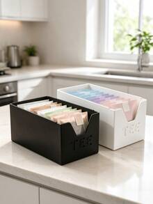 Slanted Tea Bag Storage Box Coffee Corner Desktop Drip Coffee Bag Tea Storage Box Office Instant Milk Tea Herbal Tea Bag Small Packet Minimalist Display Organizer Storage Box - Multicolor - View 3
