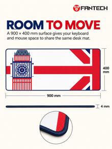 FANTECH ATO MP905 British Style Large Gaming Mouse Pad, Big Ben Union Jack Art Desk Mat, Waterproof Non-Slip Precision Stitched E-Sports Keyboard Pad - View 3