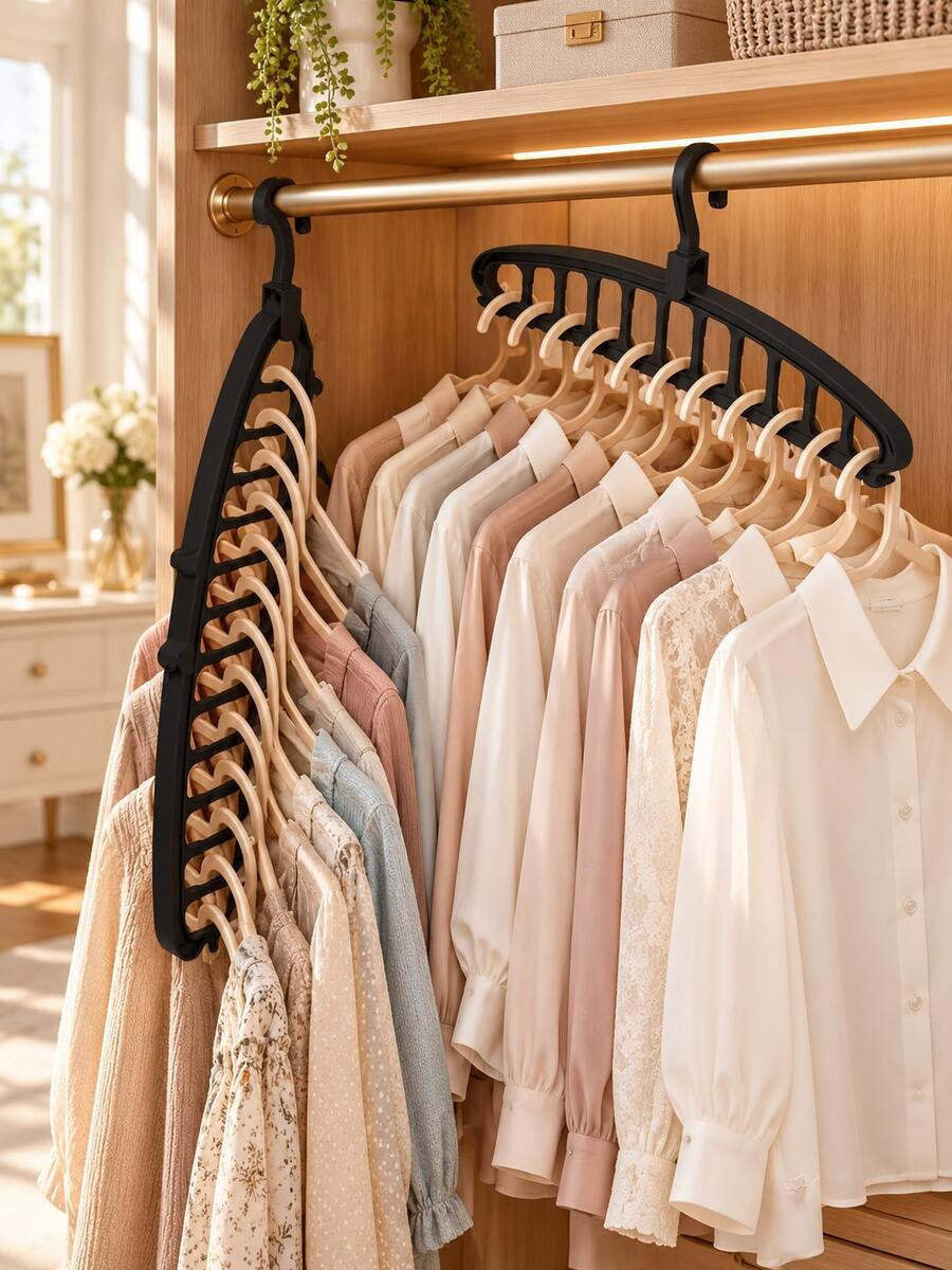 Multi-Slot Travel Folding Clothes Hanger Storage Rack, Multi-Function ...