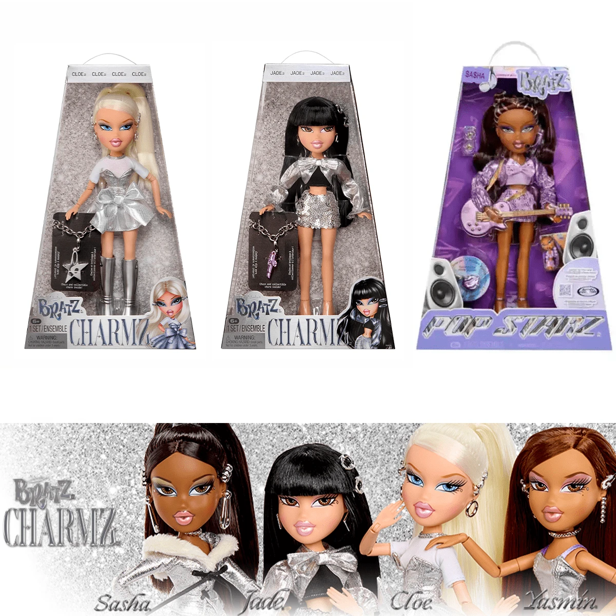 L.O.L.SURPRISE! Bratz Fashion Doll Collection – Pop Starz And Charmz Series, Cloe, Yasmin, Jade & Sasha With Fashion Accessories Or Collectible Charms - Multicolor - View 1