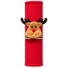 Christmas Car Seat Belt Shoulder Pads, Cute 3D Santa Claus, Reindeer & Snowman Decor, Soft Comfortable Shoulder Strap Protector, Available In Red & Black, Christmas Car Interior Decoration Accessory - A - View 11