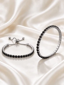 1pc Luxurious Moissanite Tennis Bracelet - 10.5-14ct Lab Created Diamond, Design, Perfect Gift For Men & Women - Geometric Shapes - View 18