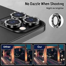 XINHONGYU 10pcs Black Rhinestone Camera Lens Protector Film, Compatible With Phone Duo/Phone 18 Pro Max/Phone 18 Pro/Phone 17 Pro Max, 17 Air, 17 Pro, 16 Pro Max, 16, 15, 15 Plus, 14, 13, 12, 11 Mini Plus Pro Max, 9H Hardness Anti-Scratch Screen Protector, Fashion Accessory, Thoughtful Protective Case - Black - View 5