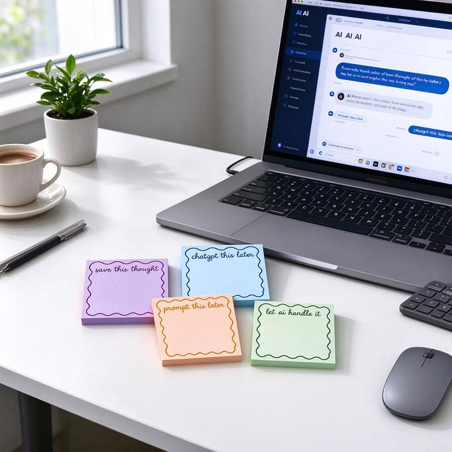 1 Set 4pcs/8pcs/16pcs ChatGPT Subscription Plan AI Theme Sticky Notes, Self-Adhesive Memo Pads, Suitable For School Teaching, Office Meetings, Home Life, Colleague Gifts And More - one-size - View 1