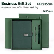 1 set/5 buah Buku Catatan Sampul Kulit & Set Hadiah Pena, Buku Harian Kantor Bisnis dengan Pena Tanda Tangan Logam & Isi Ulang, Hadiah Wisuda Perusahaan - Beragam warna dan gaya acak - View 6