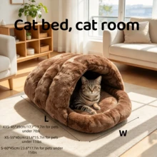 Christmas Plush Tunnel Pet Bed, Soft And Comfortable Indoor Sleeping Cave, Suitable For Kittens, Rabbits And Small Animals For Holiday Use - Multicolor - View 2
