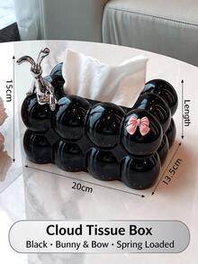 1pc Aesthetic Plastic Bubble Cloud Style With Built In Lifting Spring And Wide Opening Smooth Pulling Facial Paper Organizer Tissue Box Cover For Bathroom Countertop Office Desk Perfect Mother's Day Present For Home Lovers Christmas Gift - Multicolor - View 15