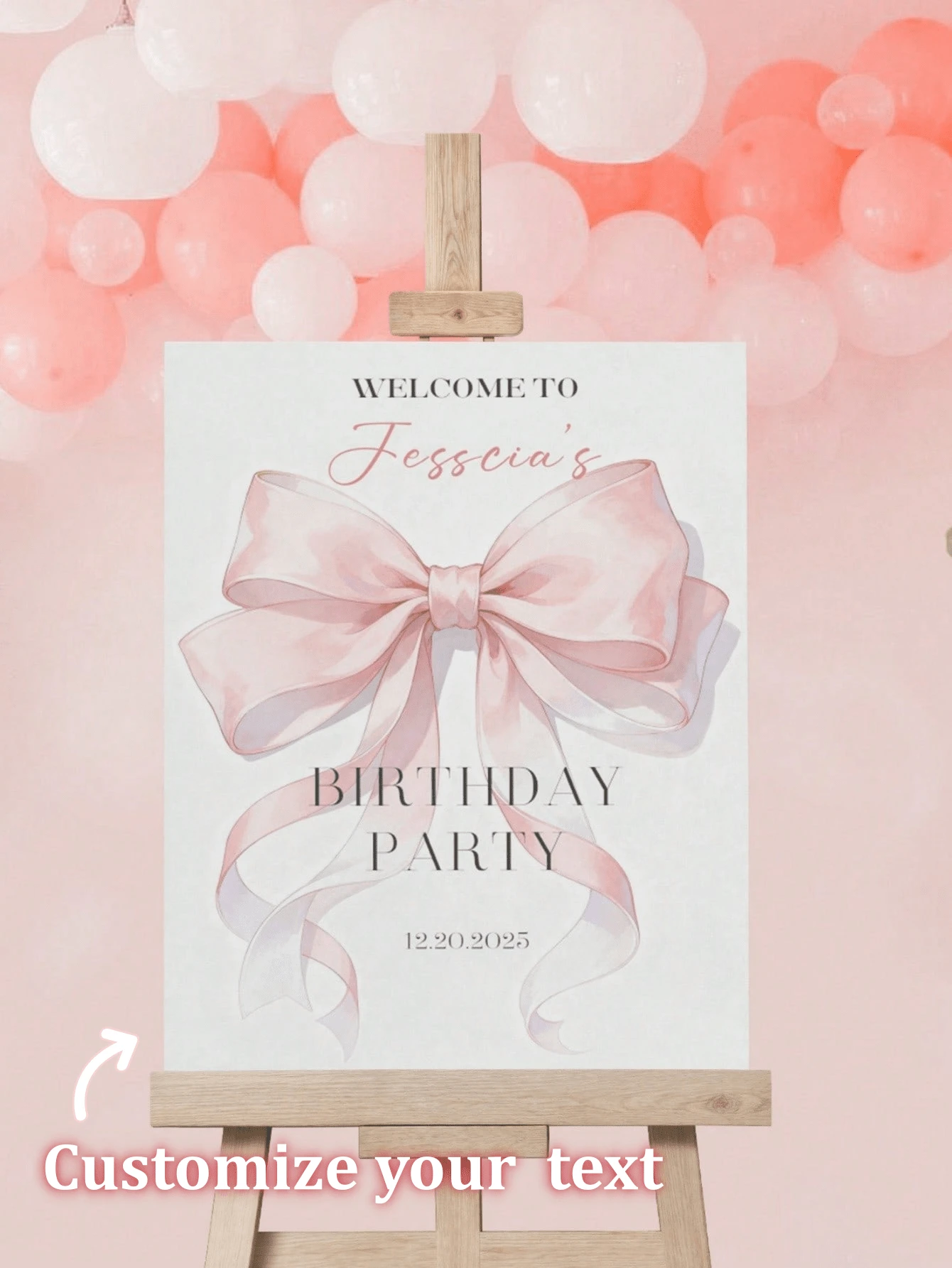 Custom Photo Birthday Welcome Sign, Personalized Party Decoration Banner, Wedding Photo Booth Props, Personalized Anniversary Wall Decor, Aesthetic, Modern Script - Multicolor - View 1