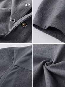Premium Linen Short Sleeve Chef Uniform, Suitable For High-End Hotels, Restaurants, Bakeries, Cafes. Durable, Washable, Colorfast, Shrink-Resistant, Breathable, Comfortable, Smooth. Customized Buttons, Fashionable And Elegant Design - Grey - View 5
