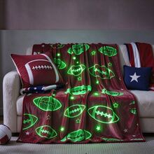 1 Pc Football Starry Night Glow Blanket, Soft Flannel Blanket, Suitable For Sofa, Living Room, Bedroom And Outdoors, Holiday Decoration Gift, Perfect For Teenagers Adults - Multicolor - View 15