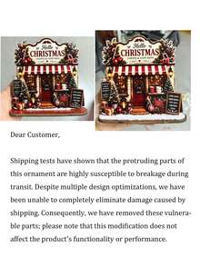 2D Christmas Coffee Shop Decor, Cozy Holiday Cafe Village Desktop Ornament, Rustic Winter Bookshelf Decoration, Coffee Lover Gift (No Power Light) - A - View 8