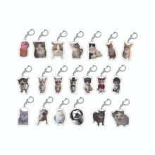 Gantungan Kunci Kucing Gantungan Kunci Emotikon Kucing Lucu Gantungan Kunci Dua Kucing Mengobrol Liontin Kawaii Gantungan Kunci Seru Musim Kembali ke Sekolah - 5 cm - View 2