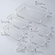 1pc XL/7pcs Set Clear Plastic Drawer Organizer Tray, Transparent Storage Box, Suitable For Cosmetics, Jewelry, Makeup, Office Supplies, Bathroom And Bedroom Drawer Storage - Clear - View 12