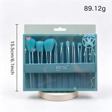 BYCSL 10pcs Colorful Portable Makeup Brush Set With Box, Soft Face & Eye Cosmetic Brushes For Contour Highlighting Eyeshadow Blending, Travel Beauty Tool Kit For Beginners - Multicolor - View 7