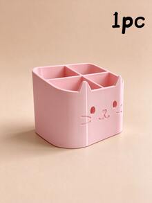 Cute Hollow Cat Multi-Compartment Desktop Organizer, Large Capacity Multi-Section Stationery Storage Holder For Student Desk And Office, Pen Holder For Markers, Stapler, Paper Clips And Small Items Organizer Box - Multicolor - View 13