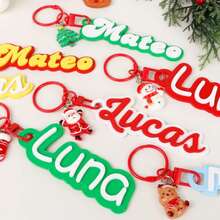 1pc Customized Christmas 3D Printed Keychain, Personalized Name Letter Key Chain, Exclusive Name Pendant, Creative 3D Keychain, Team Gift, Employee Appreciation Gift, Christmas Party Favor, Children's Holiday Gift, Friend's Birthday Gift, Family Commemorative Gift, Personalized Holiday Decoration, Creative Customized Portable Accessory - Multicolor - View 3
