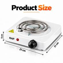 1000W Electric Hot Plate, RAF Single Burner Portable Electric Stove, Adjustable Temperature Control, Compact Countertop Cooking Plate For Apartment Dorm Office, Compatible With All Cookware - White - View 2