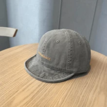 Letter Casual Polyester Embroidered Decor Spring/Summer Large Brim Face-Slimming Sun Protection Baseball Cap American Vintage Soft Crown Duck Bill Hat - A - View 4